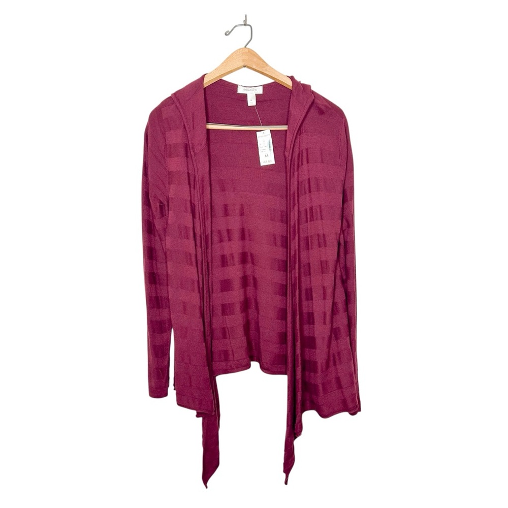 NWT Dress Barn Women’s Burgundy Purple Lightweight Open Front Cardigan Sweater M